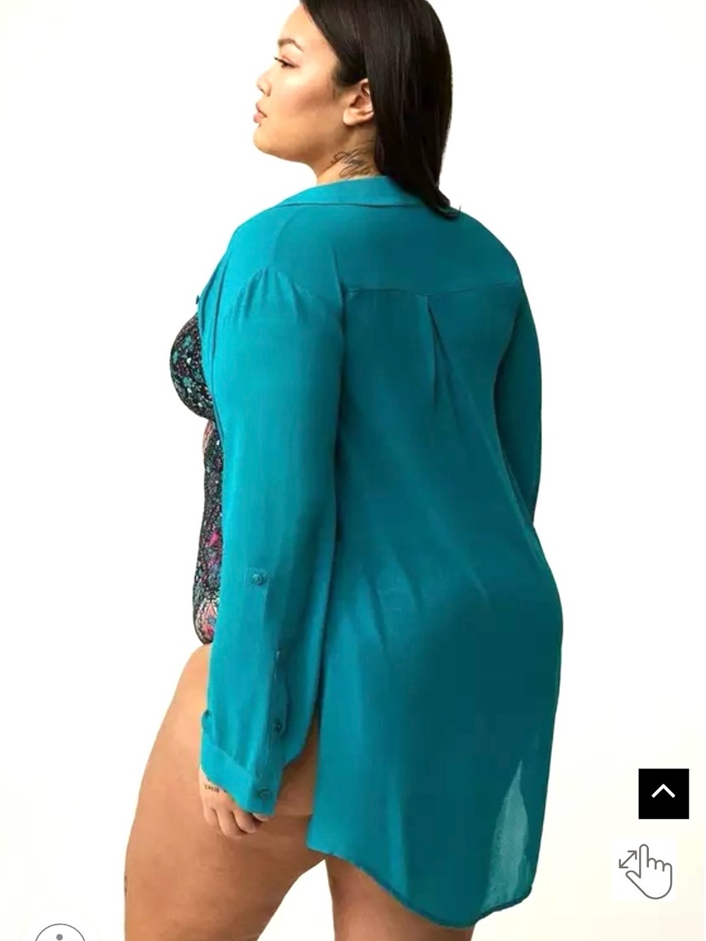 🆕🌺TORRID Sheer Teal Button Down Cover Up🌺